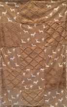 Load image into Gallery viewer, Patchwork Style Blanket: Luxe Cuddle Deer to Me in Sand Patchwork on Luxe Cuddle Lattice Sand