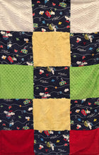 Load image into Gallery viewer, Sail Away in Navy Patchwork on Luxe Cuddle Ziggy in Snow