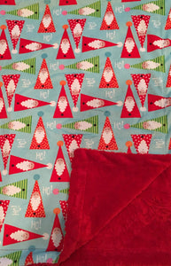 Oh Ho No in Aqua on Embossed Red Paisley