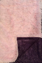 Load image into Gallery viewer, Luxe Cuddle Shag Pink on Luxe Cuddle Embossed Vine in Violet