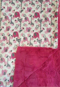 Jungle Dreams in Fuschia on Luxe Cuddle Carnation Hide