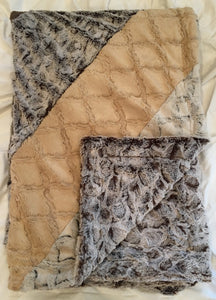 Signature Blanket: Bella, Hide and Lattice Signature Throw on Bella Tip Dyed Creme