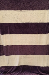 Strip Style Blanket: Embossed Vine in Violet Strip on Luxe Cuddle Frost Iris
