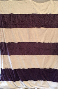 Strip Style Blanket: Embossed Vine in Violet Strip on Alpha Sheep in Stone