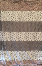Load image into Gallery viewer, Strip Style Blanket: Alpacas in Stone Strip Throw on Luxe Cuddle Rosewater Hide