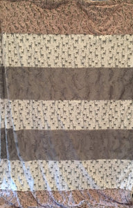 Strip Style Blanket: Alpacas in Stone Strip Throw on Luxe Cuddle Rosewater Hide