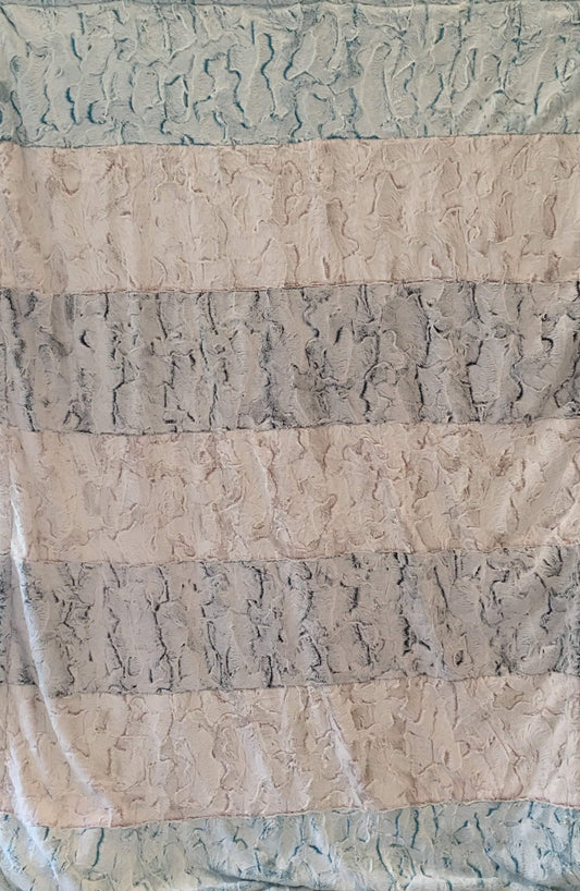 Strip Style Blanket: Luxe Cuddle Frosted Hide Strip Throw on Luxe Cuddle Maui Hide