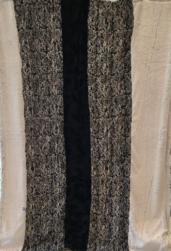 Spot Leopard, Caviar Hide and Black Frost Vertical Strip Throw on Spot Leopard Snuggle Black