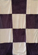 Load image into Gallery viewer, Patchwork Style Blanket: Throw in Frost Iris, Embossed Vine in Violet on Embossed Vine in Violet