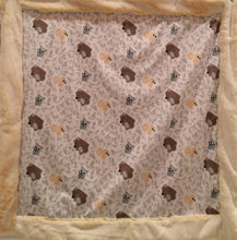 Load image into Gallery viewer, Baby Blanket Bordered in Luxe Cuddle Sunshine Frost on Friendly Forest