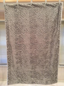 Luxe Cuddle Frosted Zebra in Gray on Luxe Cuddle Ziggy in Snow