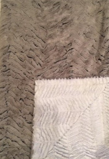 Luxe Cuddle Frosted Zebra in Gray on Luxe Cuddle Ziggy in Snow