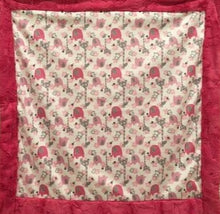 Load image into Gallery viewer, Bordered Style Blanket: Bordered and Backed with Luxe Cuddle Carnation Hide on Jungle Dreams in Fuschia