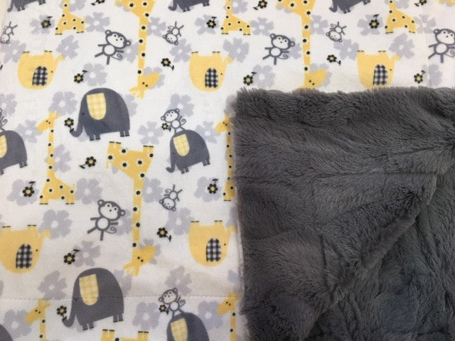Jungle Dreams in Yellow on Stella in Charcoal