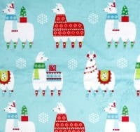 Load image into Gallery viewer, Blanket: LLama Navidad on Stella in Red