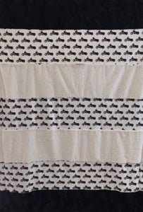 Luxe Cuddle Caviar Hide, 2.5" Motorcycles, Frost in Black on Caviar Hide