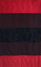 Load image into Gallery viewer, Luxe Cuddle Caviar Hide, Heavy Hearts in Black and Stella Red Strip on Stella Red
