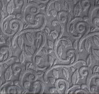 Strip Style Blanket: Throw Size Alpha Sheep in Stone on Luxe Cuddle Embossed Vine in Plata