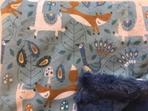 Machu Picchu Out N About on Luxe Cuddle Marble Chambray