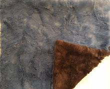 Load image into Gallery viewer, Minky Pet Bed Cover Marble Chambray on Marble Chocolate