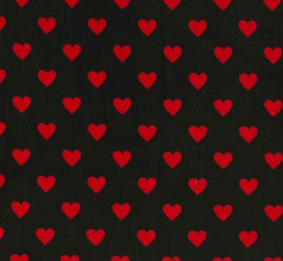 Michael Miller Menagerie Grunge Heavy Hearts in Black