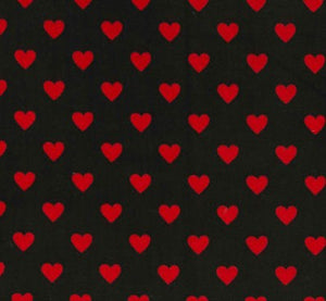 Michael Miller Menagerie Grunge Heavy Hearts in Black