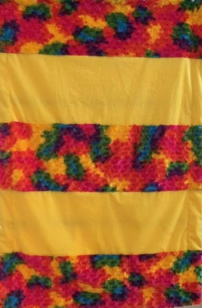Rainbow Rose Vibrant and Solid Cuddle 3 Canary Strip on Solid Cuddle 3 Canary