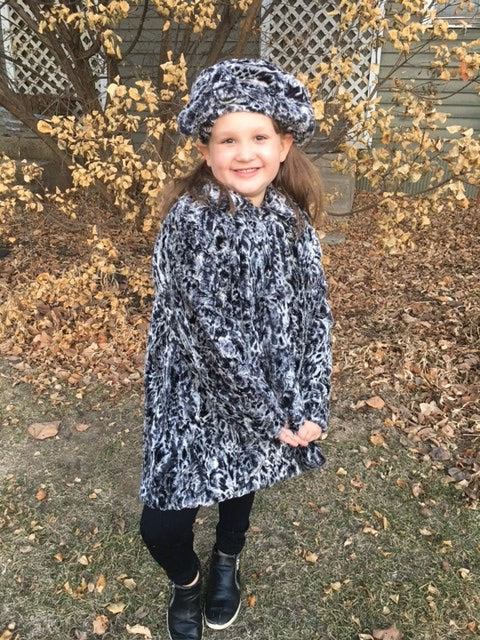 Girls Minky Coat: Spot Leopard Outerwear Set (Includes Coat, Hat, and Fashion Mask)