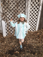 Load image into Gallery viewer, Girls Minky Coat: Saltwater Angora Outerwear Set (Includes Coat, Hat, and Fashion Mask)