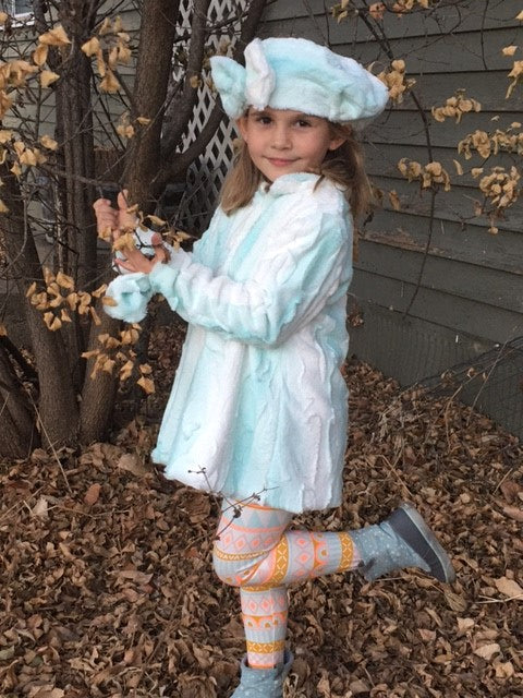 Girls Minky Coat: Saltwater Angora Outerwear Set (Includes Coat, Hat, and Fashion Mask)