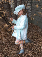 Load image into Gallery viewer, Girls Minky Coat: Saltwater Angora Outerwear Set (Includes Coat, Hat, and Fashion Mask)