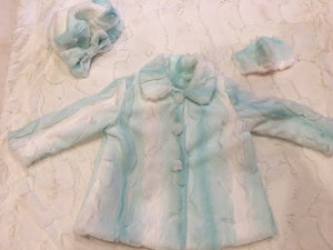 Girls Minky Coat: Saltwater Angora Outerwear Set (Includes Coat, Hat, and Fashion Mask)
