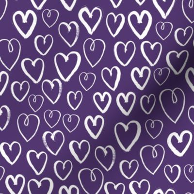 Spoonflower Deep Purple Hearts