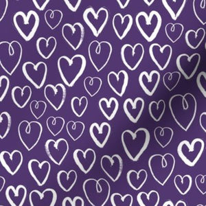 Spoonflower Deep Purple Hearts