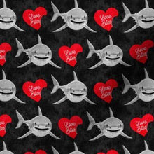 Load image into Gallery viewer, Spoonflower Love Bites (Sharks and Hearts)
