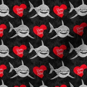 Spoonflower Love Bites (Sharks and Hearts)