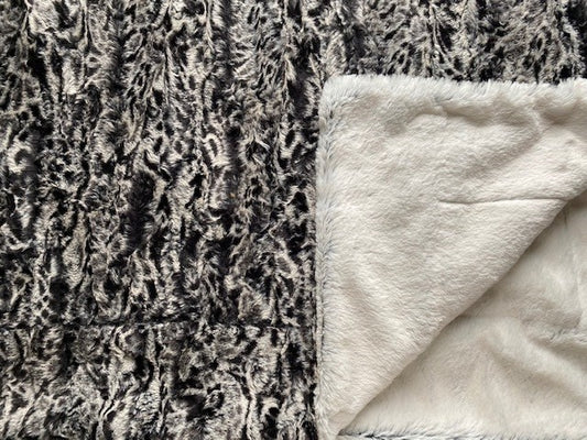 Blanket: Spot Leopard Snuggle Black on Luxe Cuddle Frost in Black