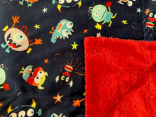 Load image into Gallery viewer, You Scared Me in Navy on Embossed Red Paisley