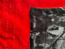 Load image into Gallery viewer, Blanket: Minky Blanket in Luxe Cuddle Ziggy in Scarlett on Caviar Hide